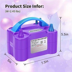 Balloons Pump Kit Electric Balloon Garland Arch Kit Air Blower Inflator, Purple